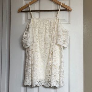 Cream lace off the shoulder top